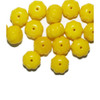 Yellow Puff Blossom Czech Pressed Glass Beads 8x10mm pk/16