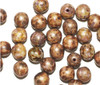 Leopard Picasso Round Czech Pressed Glass Beads 8mm pk/30
