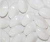 White Oval Czech Pressed Glass Beads 17mm pk/20