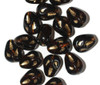 Gilded Topaz Drop Czech Pressed Glass Beads 12mm pk/16
