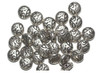 10mm Crater Lentil Silver Metalized Plastic Beads Pk/30