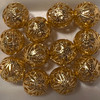 16mm Filigree Round Gold Aluminum Beads Pk/12