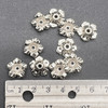 14mm Camellia Flower Silver Metalized Plastic Beads Pk/10