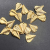 15mm Birch Leaf Gold Metalized Plastic Beads Pk/20