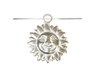 25mm Sun Pendant Charm Silver Metalized Plastic Pk/6