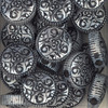 12mm Carved Disc Pewter Metalized Plastic Beads Pk/10