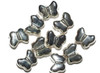 13mm Butterfly Silver Metalized Plastic Beads Pk/10