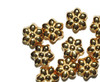 13mm Flower Gold Metalized Plastic Beads Pk/10