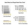 Seed Bead and Bugle Bead Size Chart