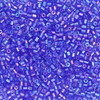 11/0 2-Cut Czech Seed Beads Transparent Rainbow Light Sapphire