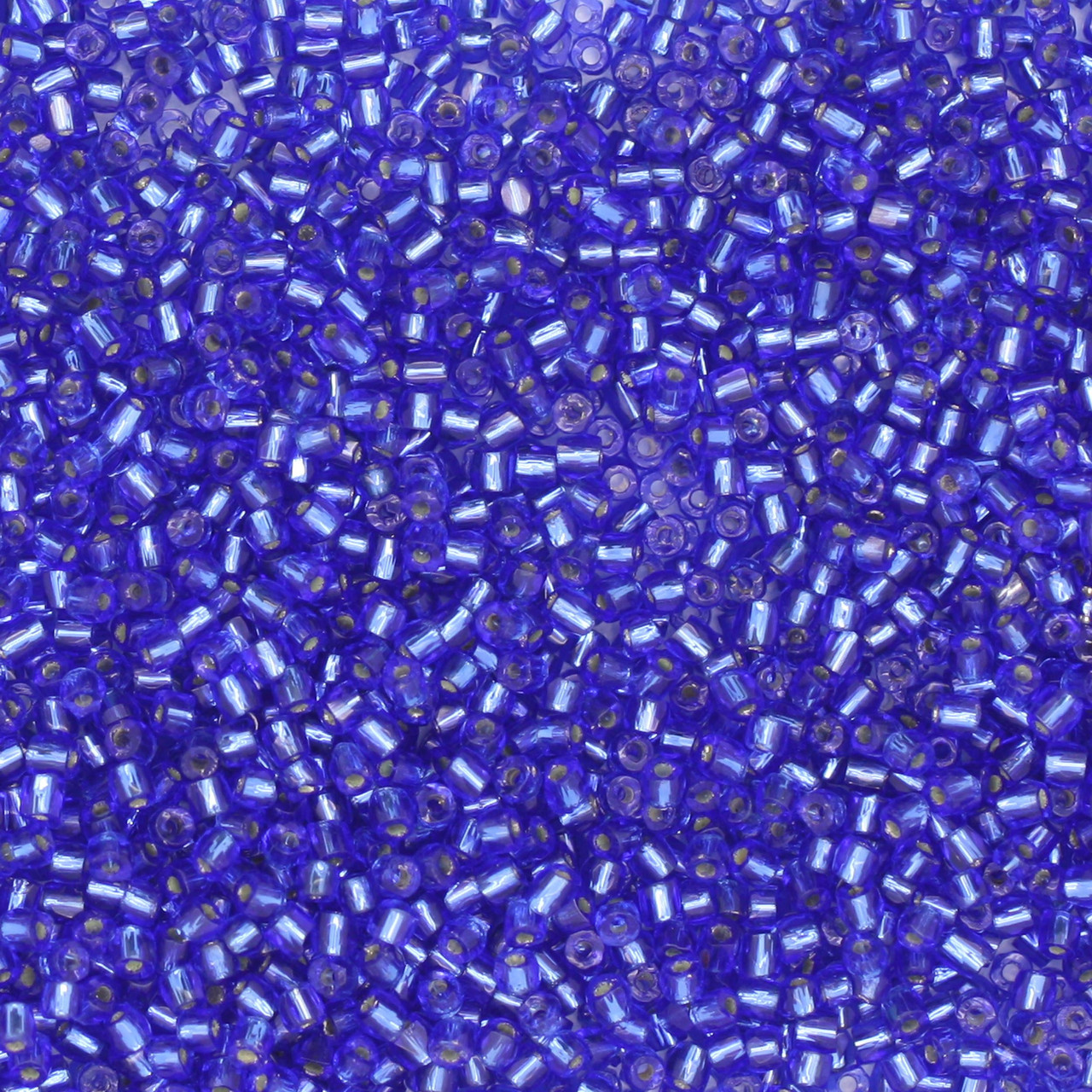 12/0 3-Cut Czech Glass Seed Beads Silver Lined Royal Blue
