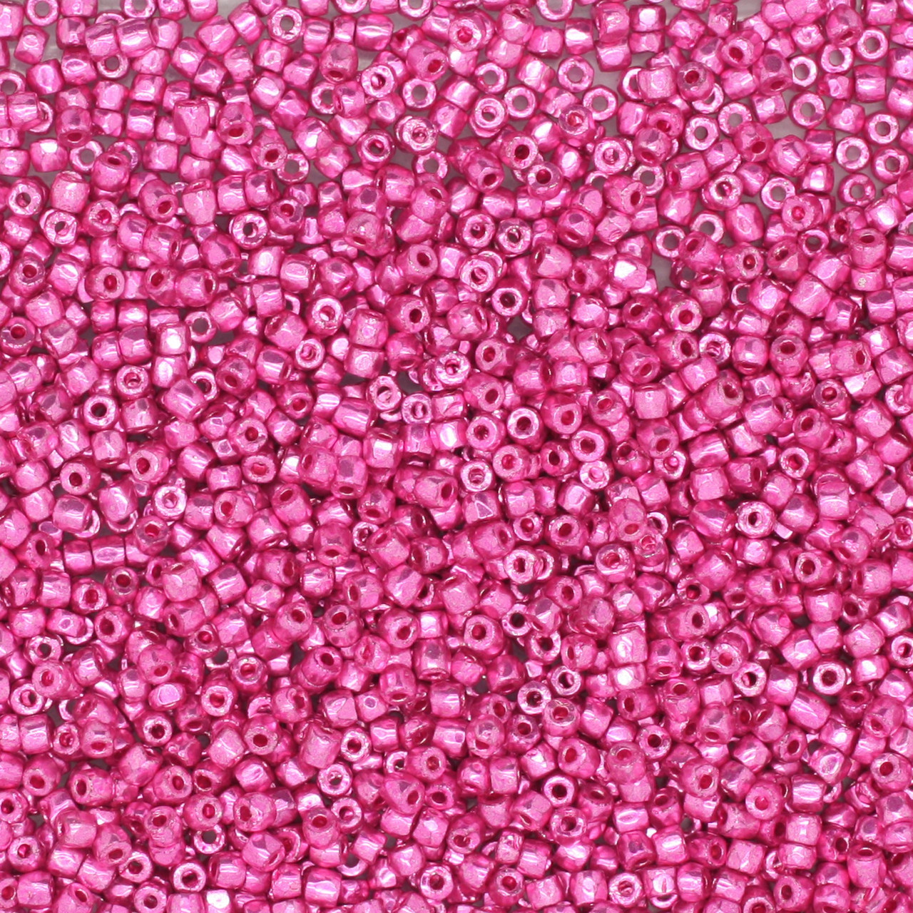 12/0 3-Cut Czech Glass Seed Beads Metallic Pink