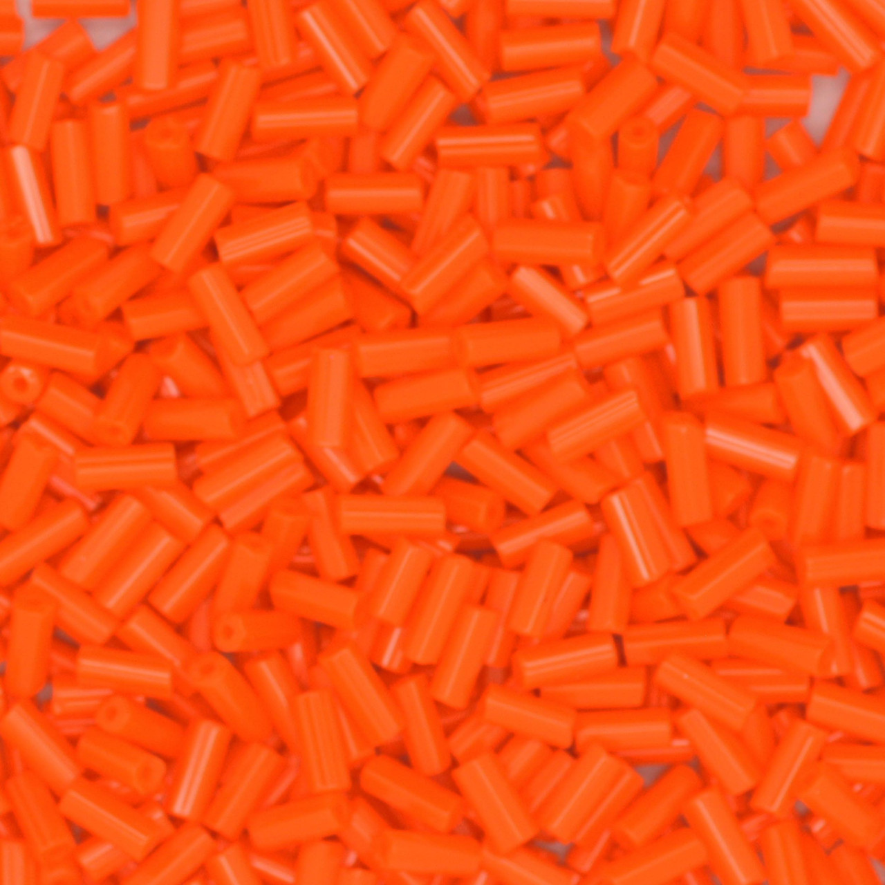 Czech Bugle Beads Size 2 Opaque Orange
