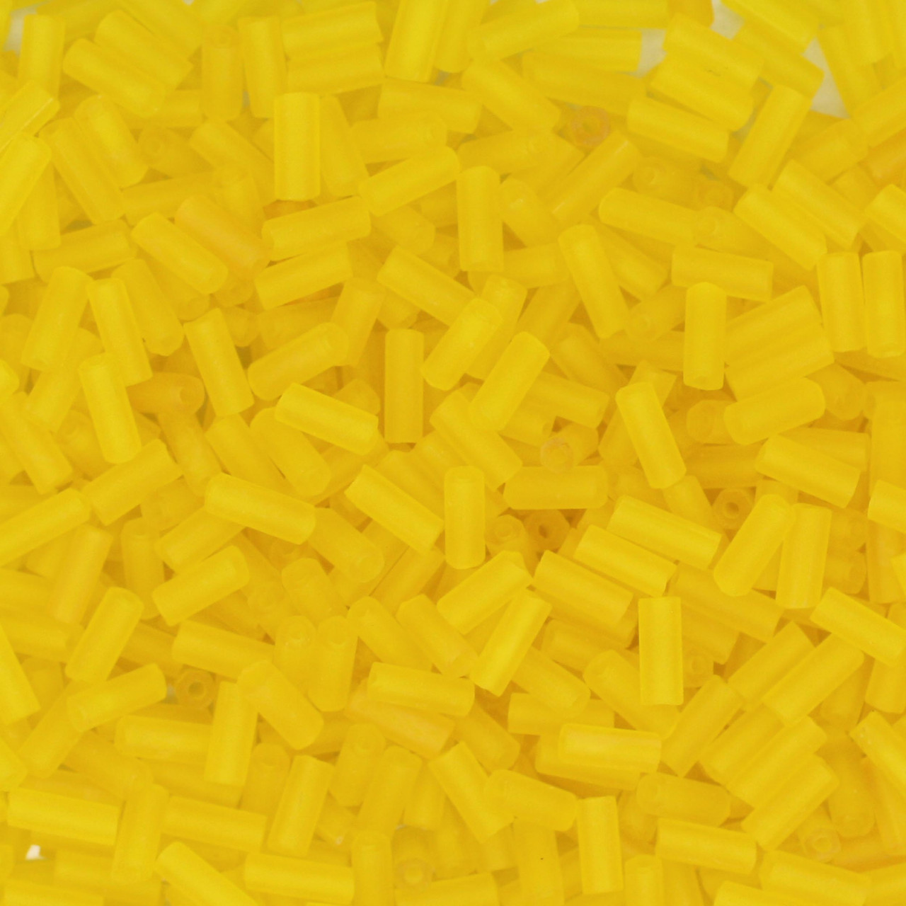 Czech Bugle Beads Size 2 Matte Yellow