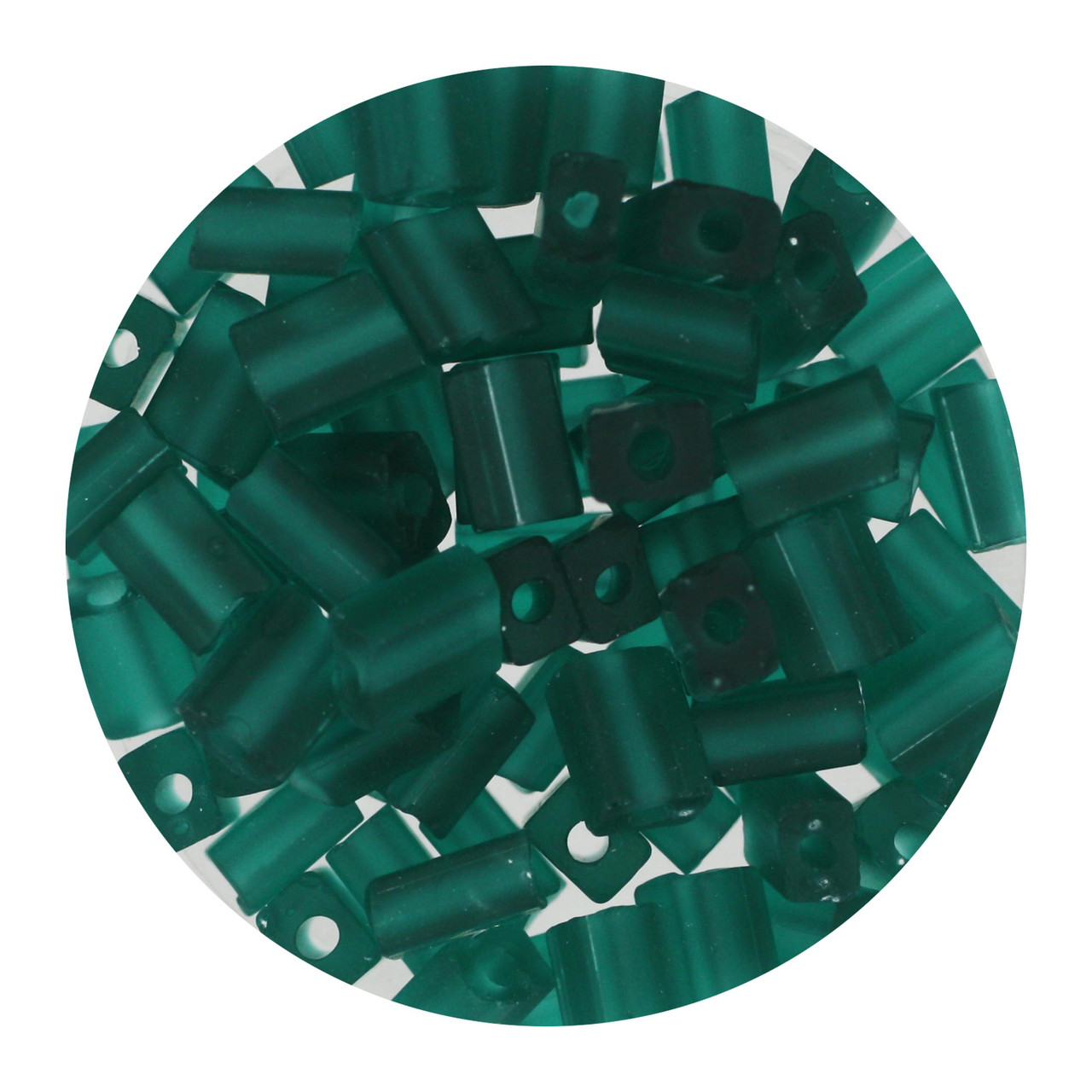 Rectangle Beads 5mm x 3mm Czech Glass Emerald Green Matte Transparent