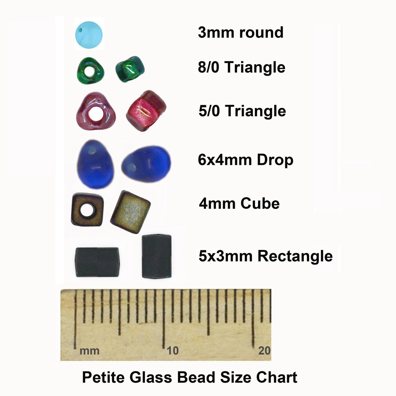 Japanese Cube Glass Beads Size Chart