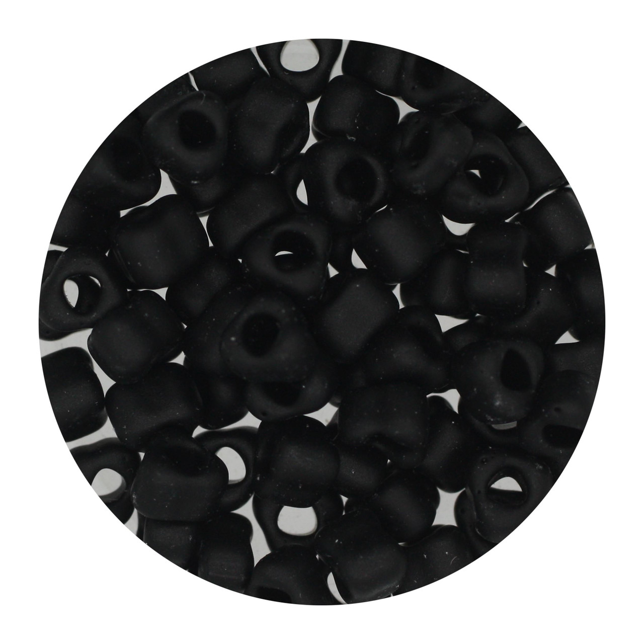 5/0 Japanese Glass Triangle Beads Matte Black