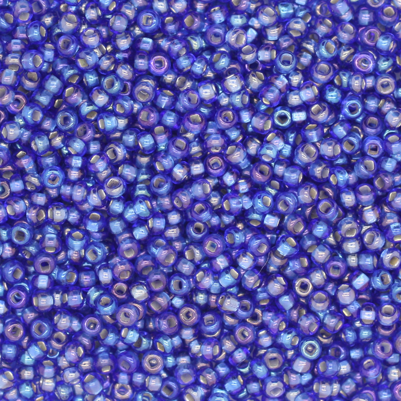 10/0 Czech Glass Seed Beads Silver Lined Rainbow Sapphire Blue