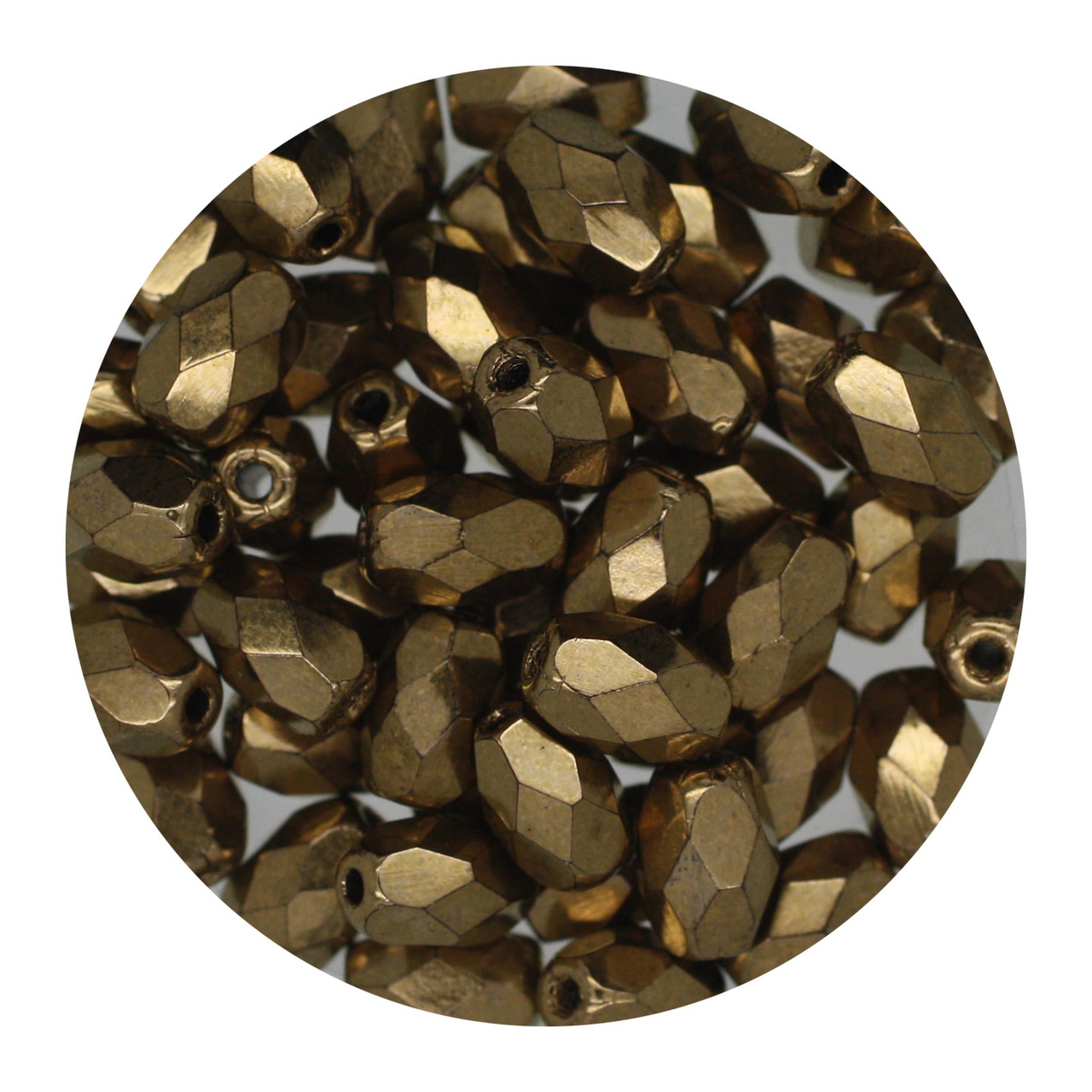 6x4mm Czech Fire Polished Beads Bronze Metallic