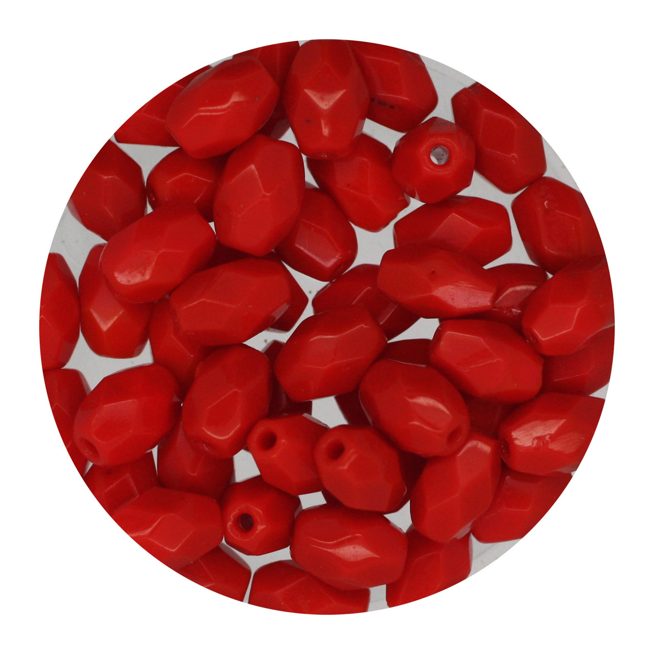 6x4mm Czech Fire Polished Beads Red Opaque
