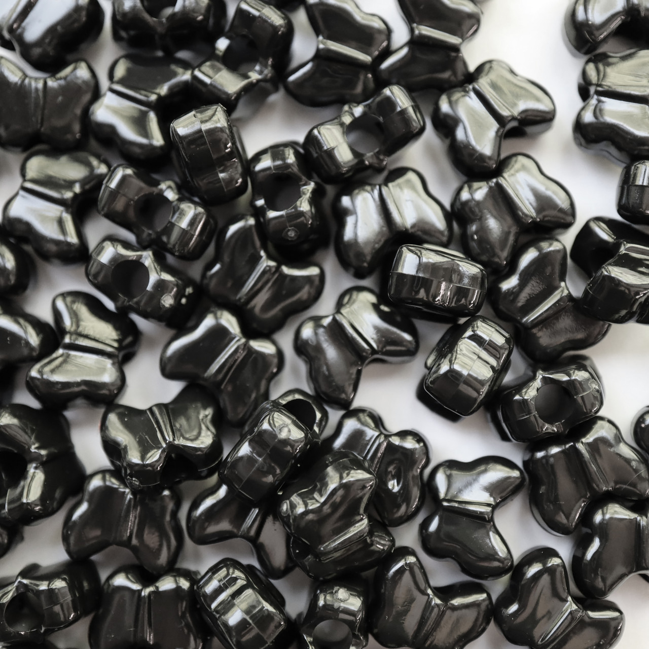 Butterfly Pony Bead Black Opaque