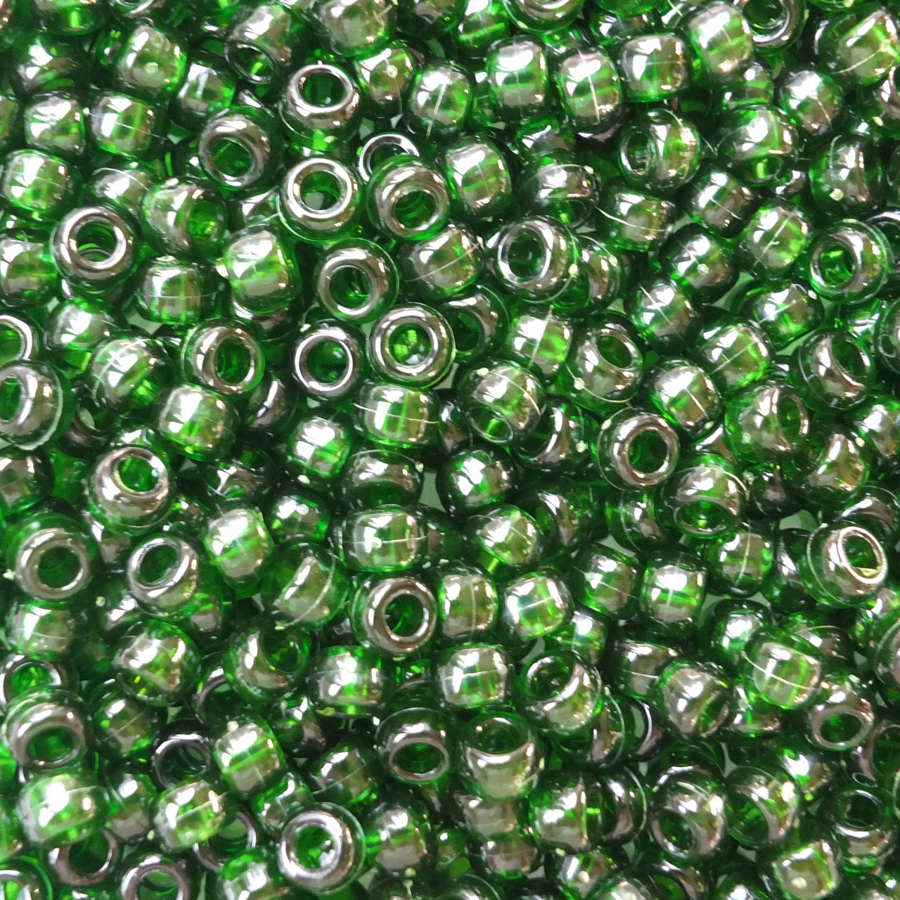 Crow Pony Bead Dark Green Transparent