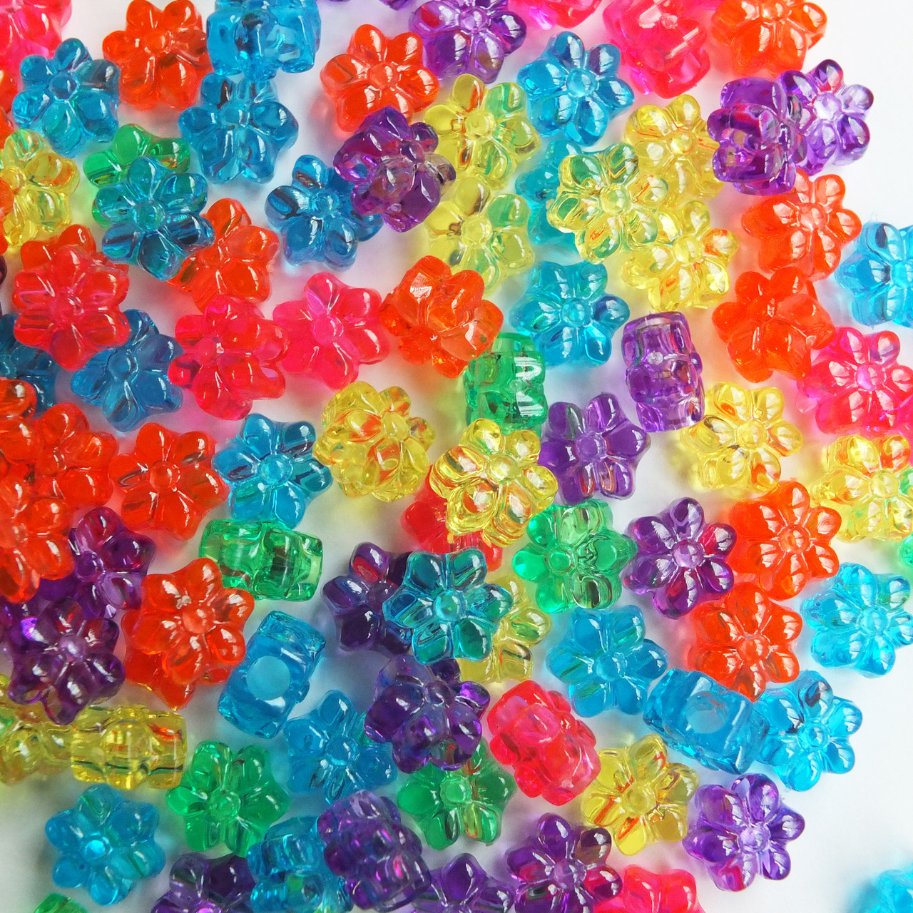Flower Pony Bead Jewel Mix Transparent