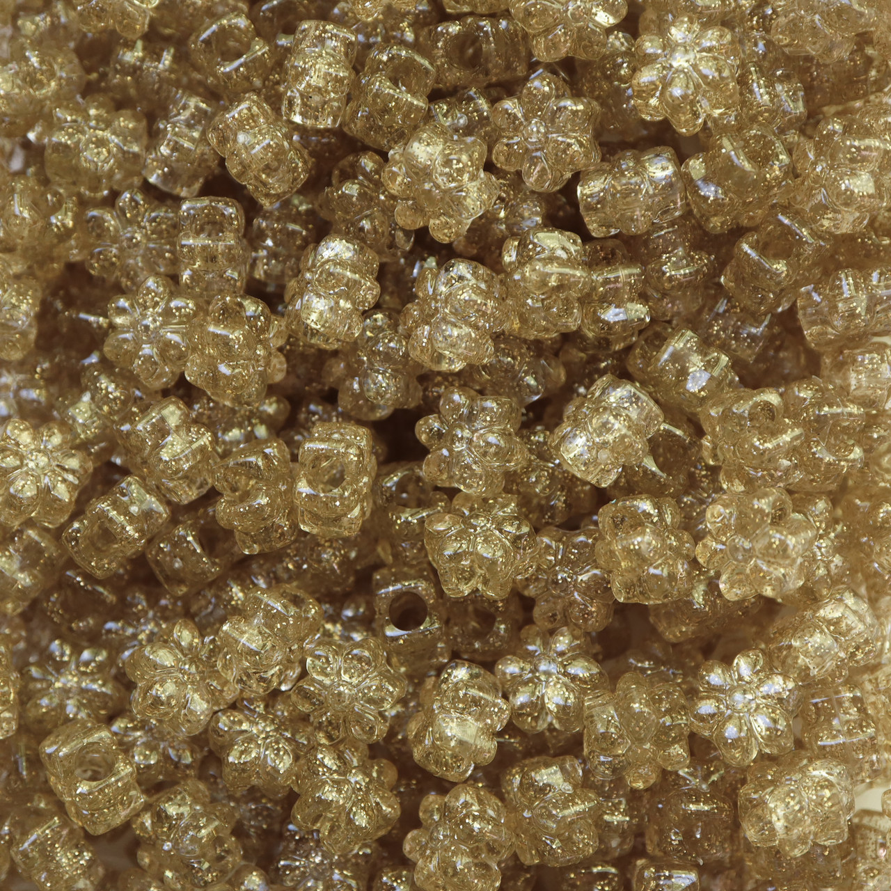 Flower Pony Bead Gold Glitter Sparkle