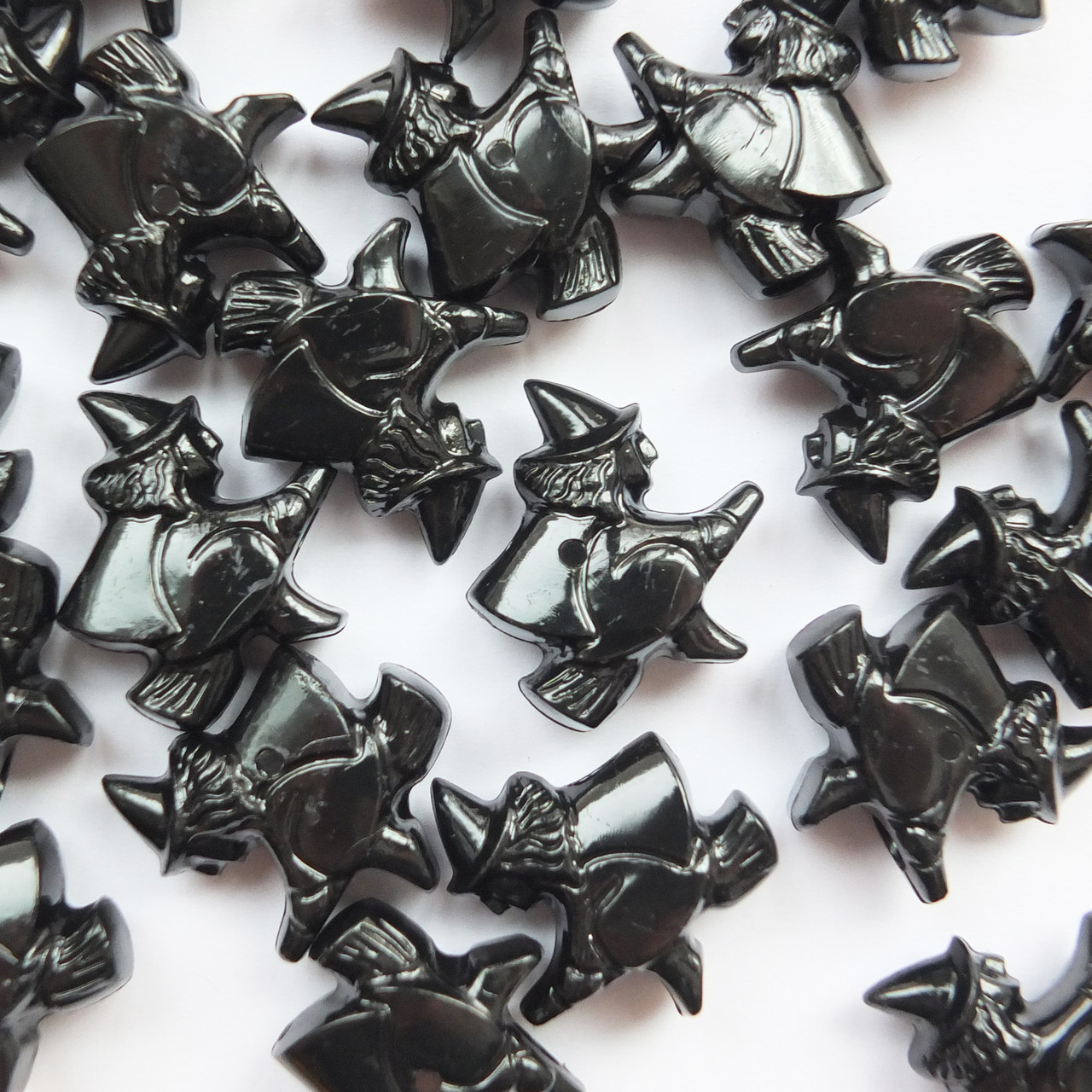 Flying Witch Pony Bead Black Opaque