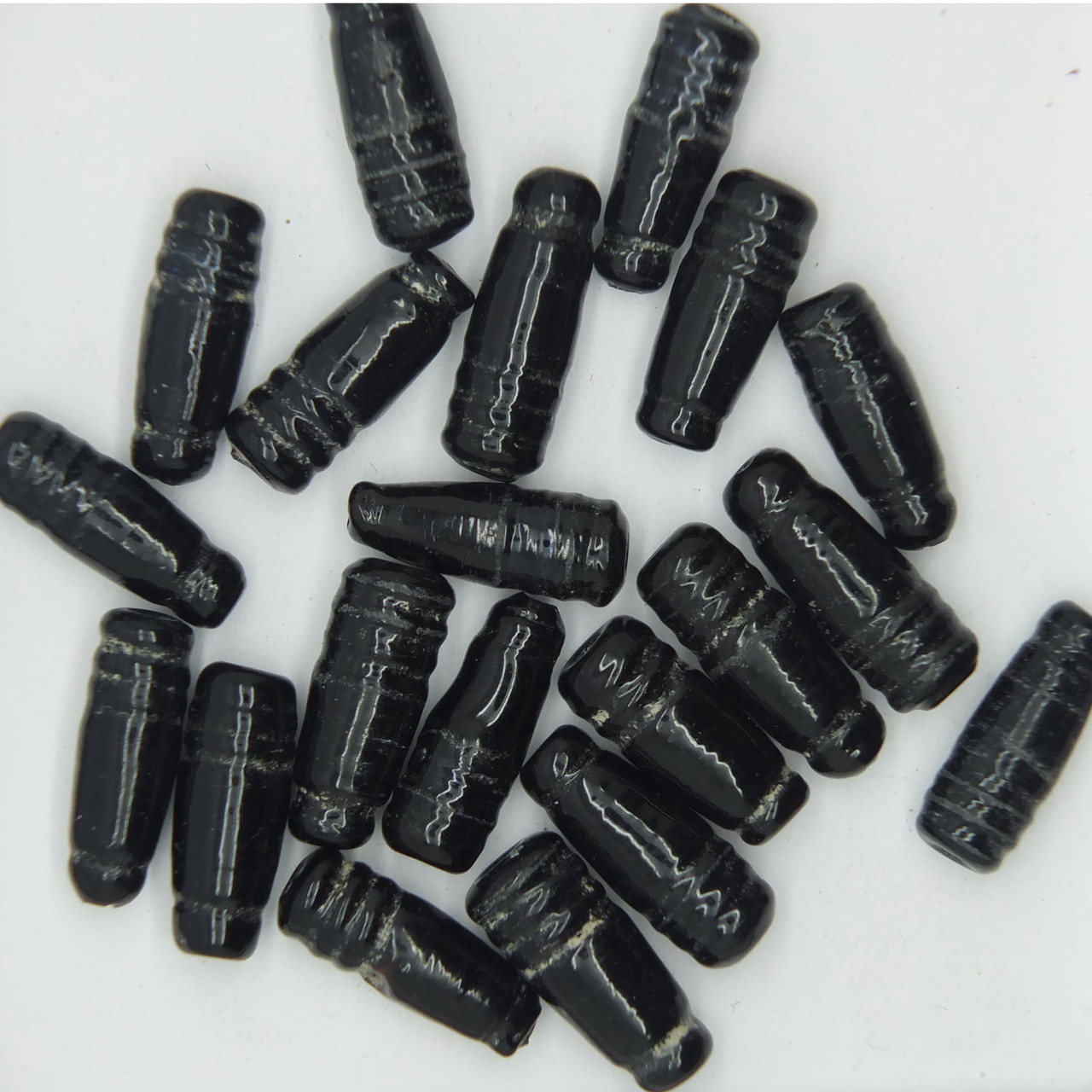 Glass Taper Beads Black Opaque 15mm pk/20