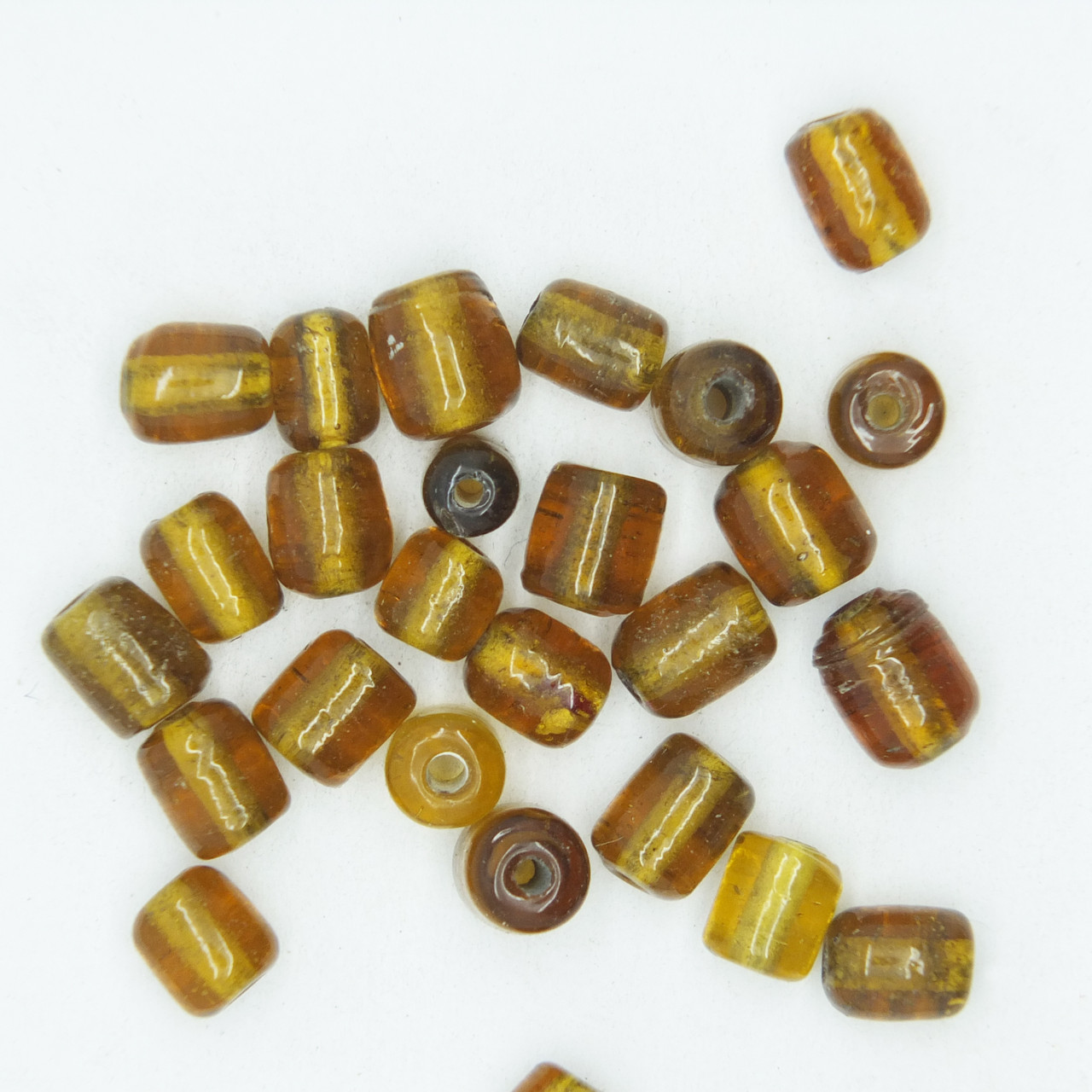 Glass Drum Beads Topaz Transparent 6mm pk/25