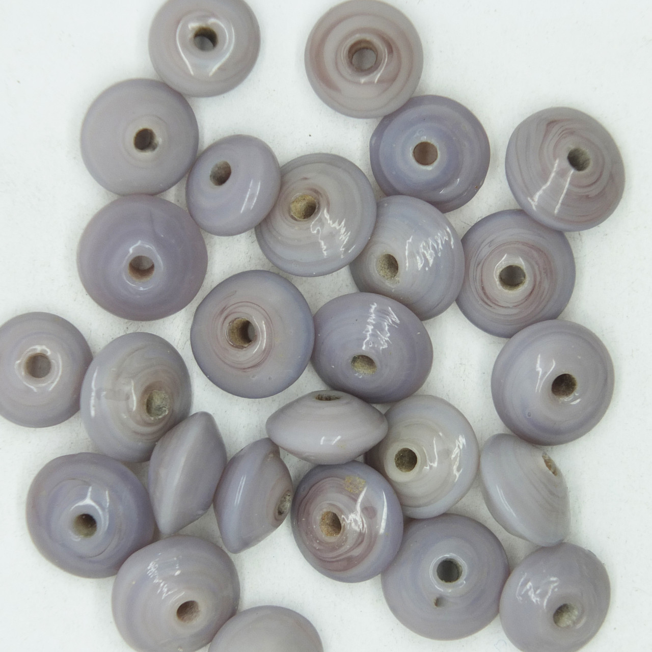 Glass Disc Beads Lavender Opaque 5x9mm pk/25