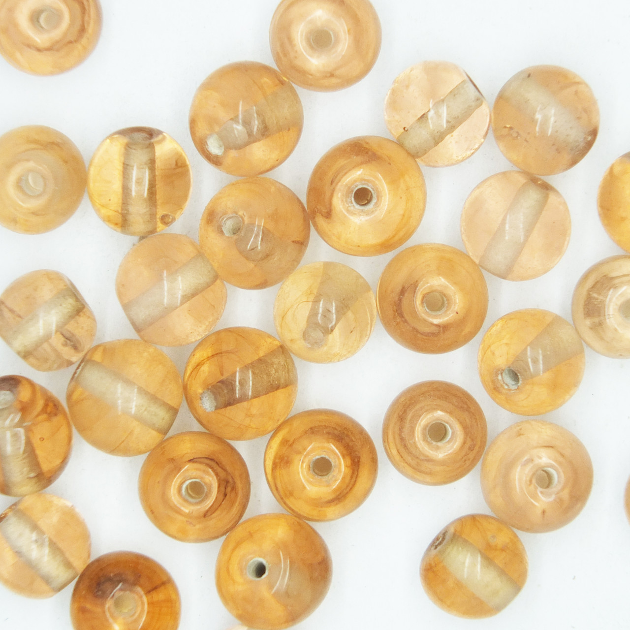 Glass Round Beads Rose Pink Transparent 8mm pk/30