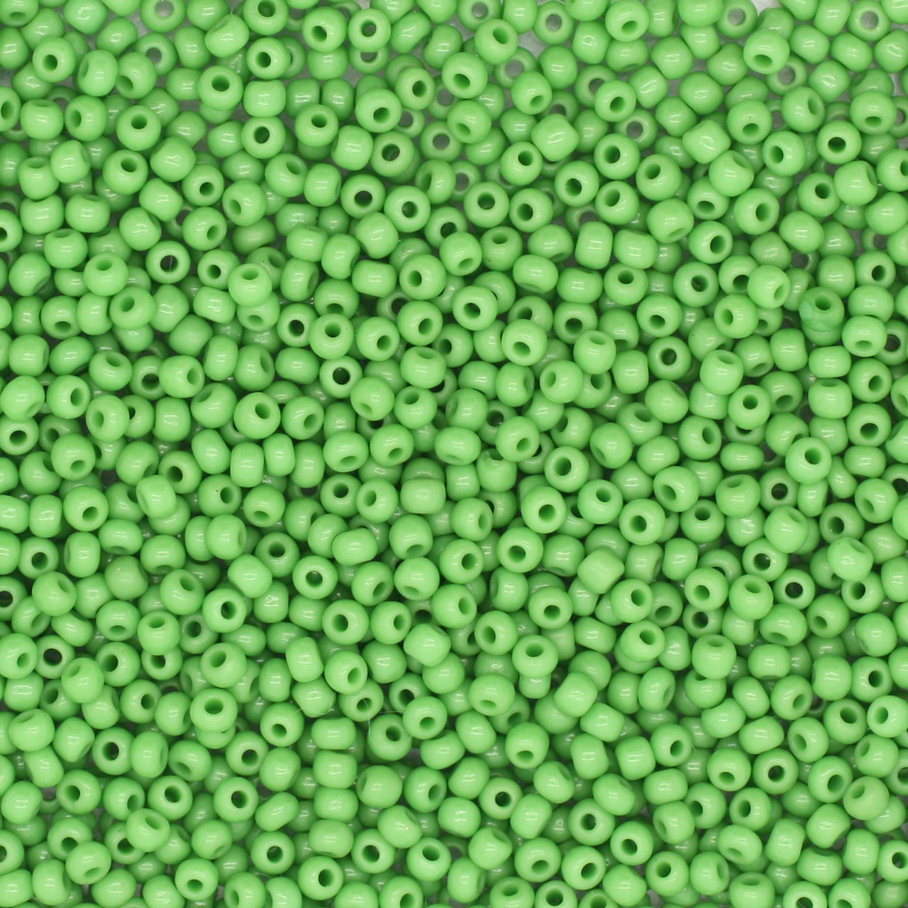 11/0 Czech Glass Seed Beads Light Green Opaque