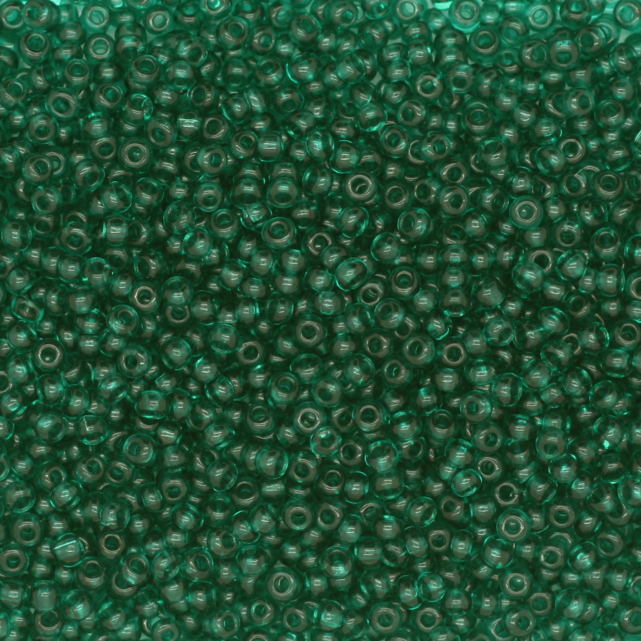 11/0 Czech Glass Seed Beads Transparent Green