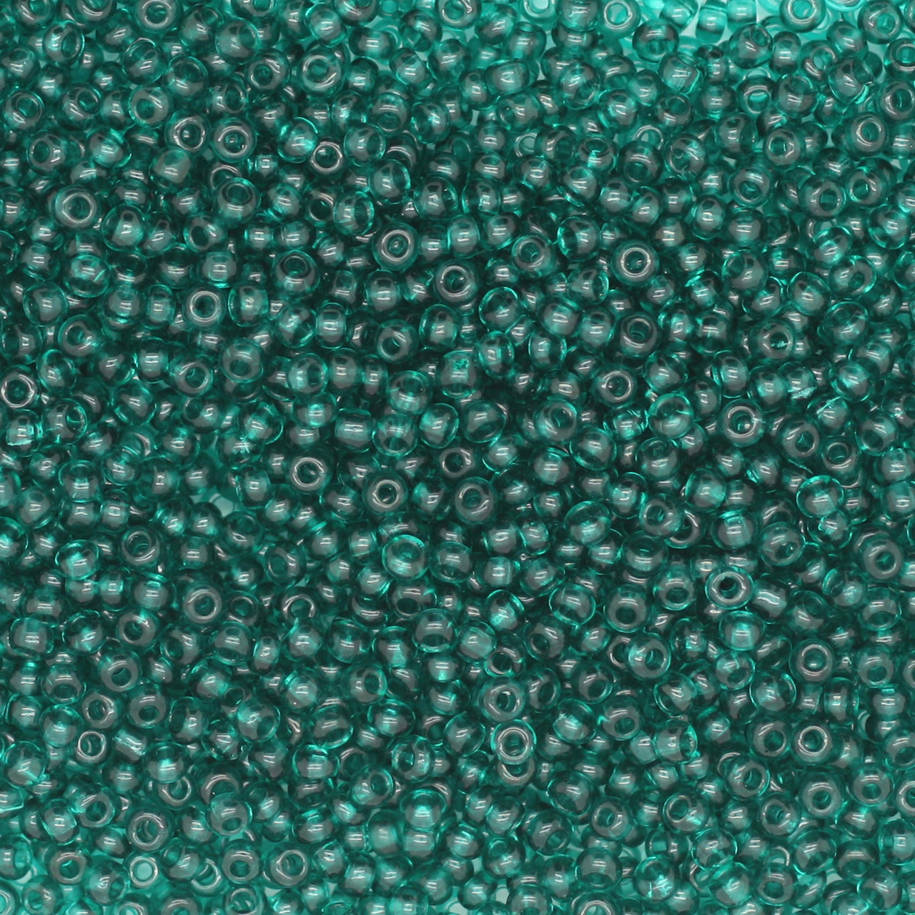 11/0 Czech Glass Seed Beads Transparent Teal