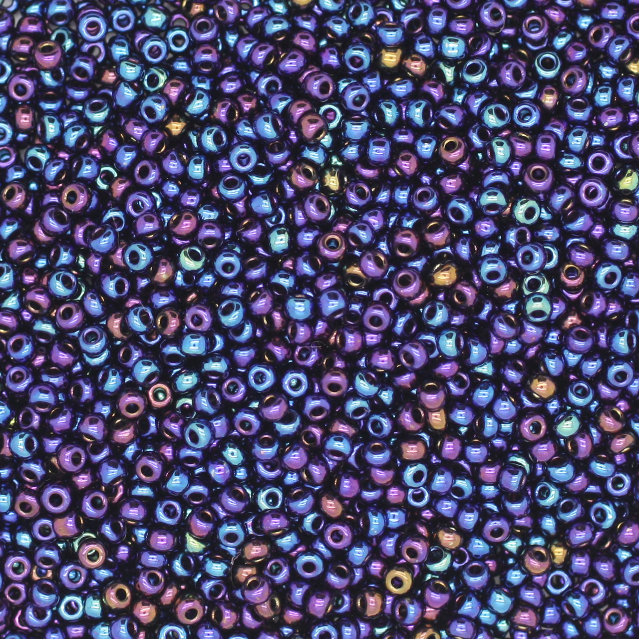 11/0 Czech Glass Seed Beads Metallic Rainbow Blue