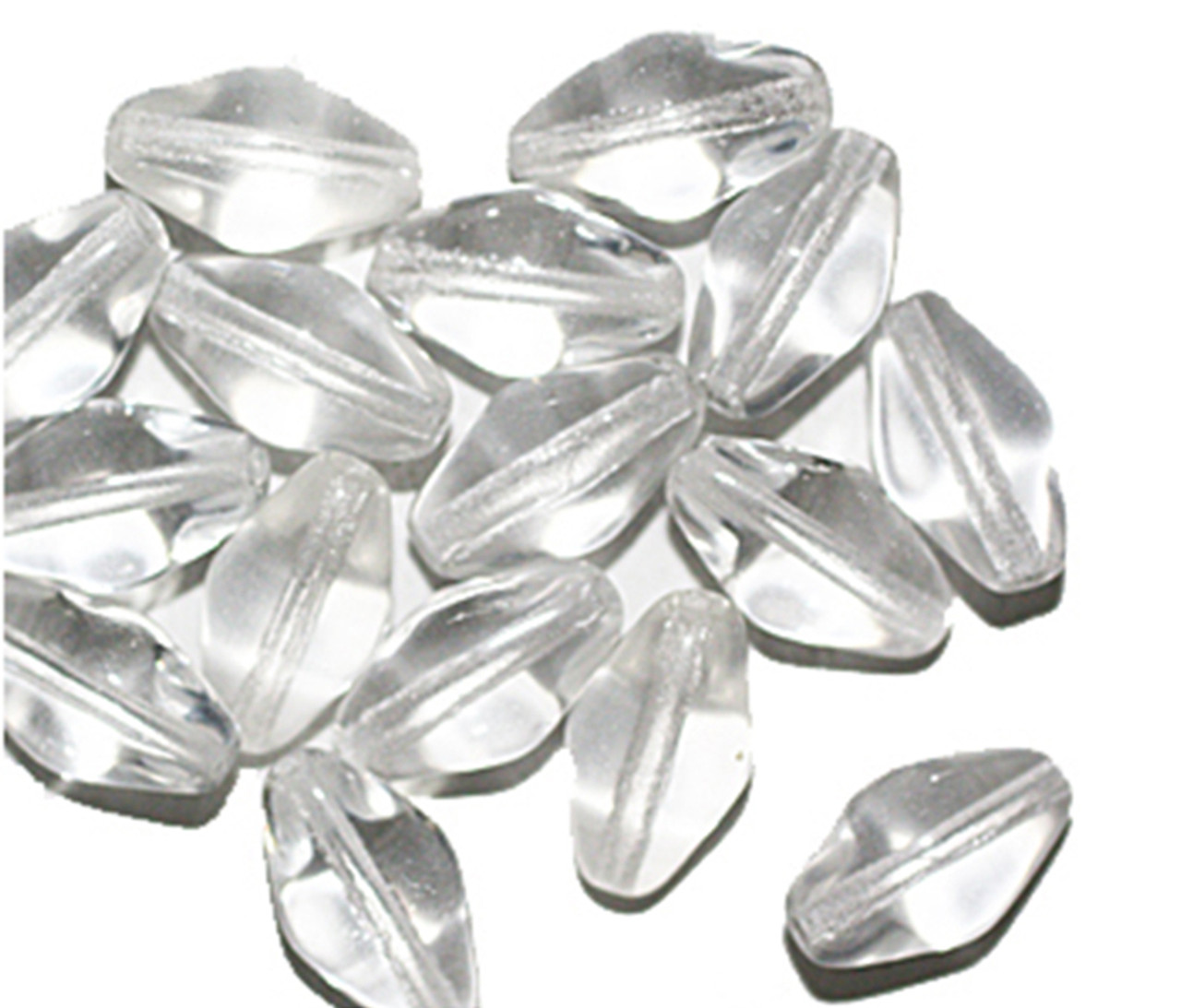 Clear Crystal Bicone Czech Pressed Glass Beads 15mm pk/16