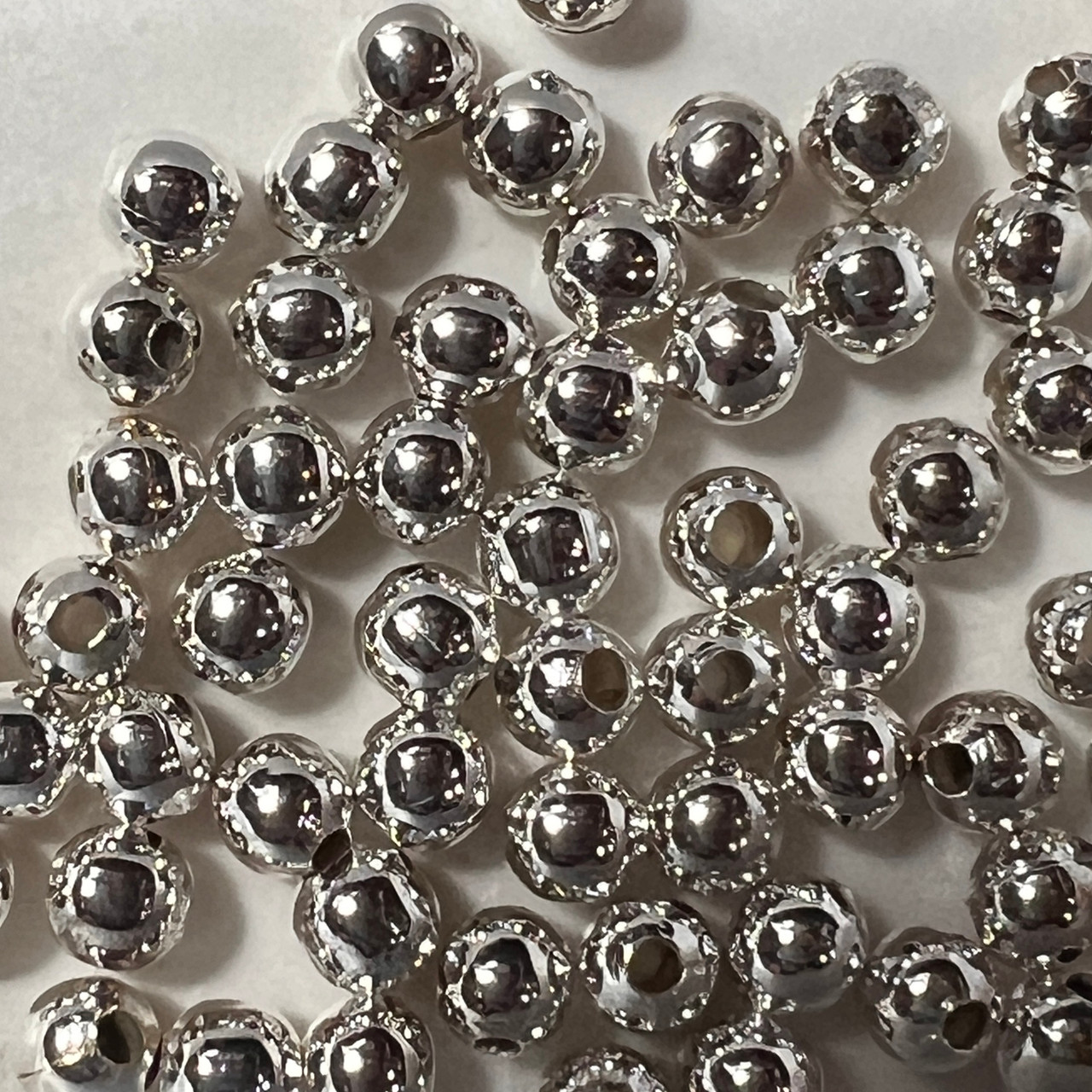 5mm Smooth Round Silver Plated Metal Beads Pk/60