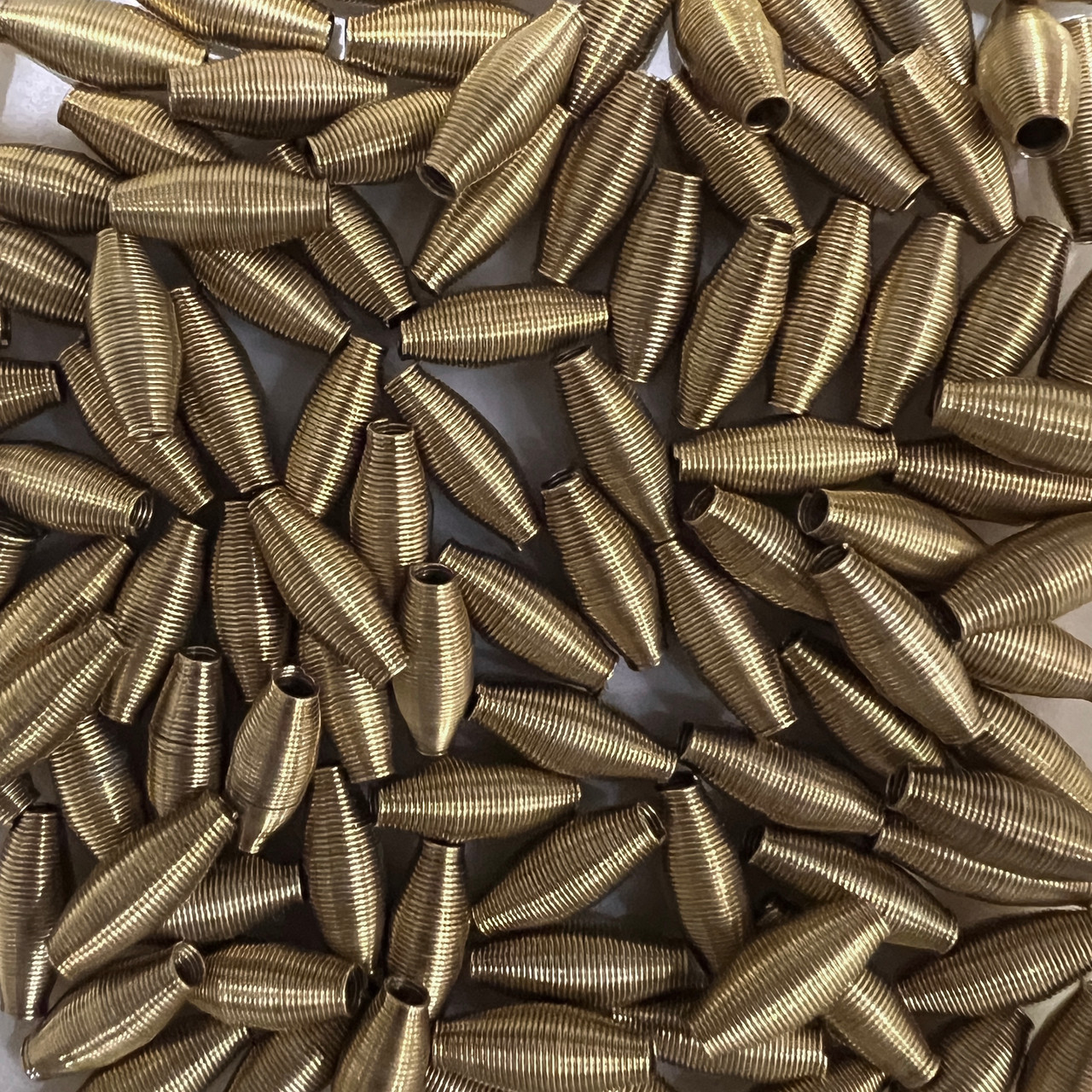 14mm Oval Gold Brass Beehive Spring Beads Pk/100