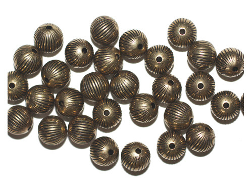 9mm Onion Gold Metalized Plastic Beads Pk/30