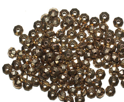 3mm Octagon Gold Metalized Plastic Beads Pk/125