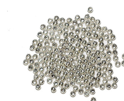 2.5mm Smooth Round Silver Metalized Plastic Beads Pk/200