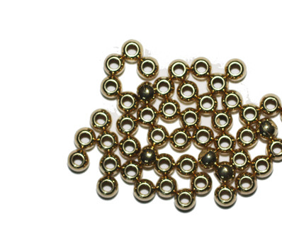 5mm Smooth Round Gold Metalized Plastic Beads Pk/60