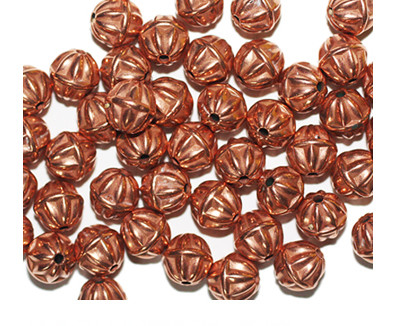 8mm Star Round Copper Metalized Plastic Beads Pk/50