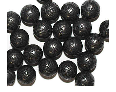 10mm Flower Round Pewter Metalized Plastic Beads Pk/24