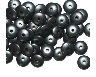 3x8mm Rondel Pewter Metalized Plastic Beads Pk/50