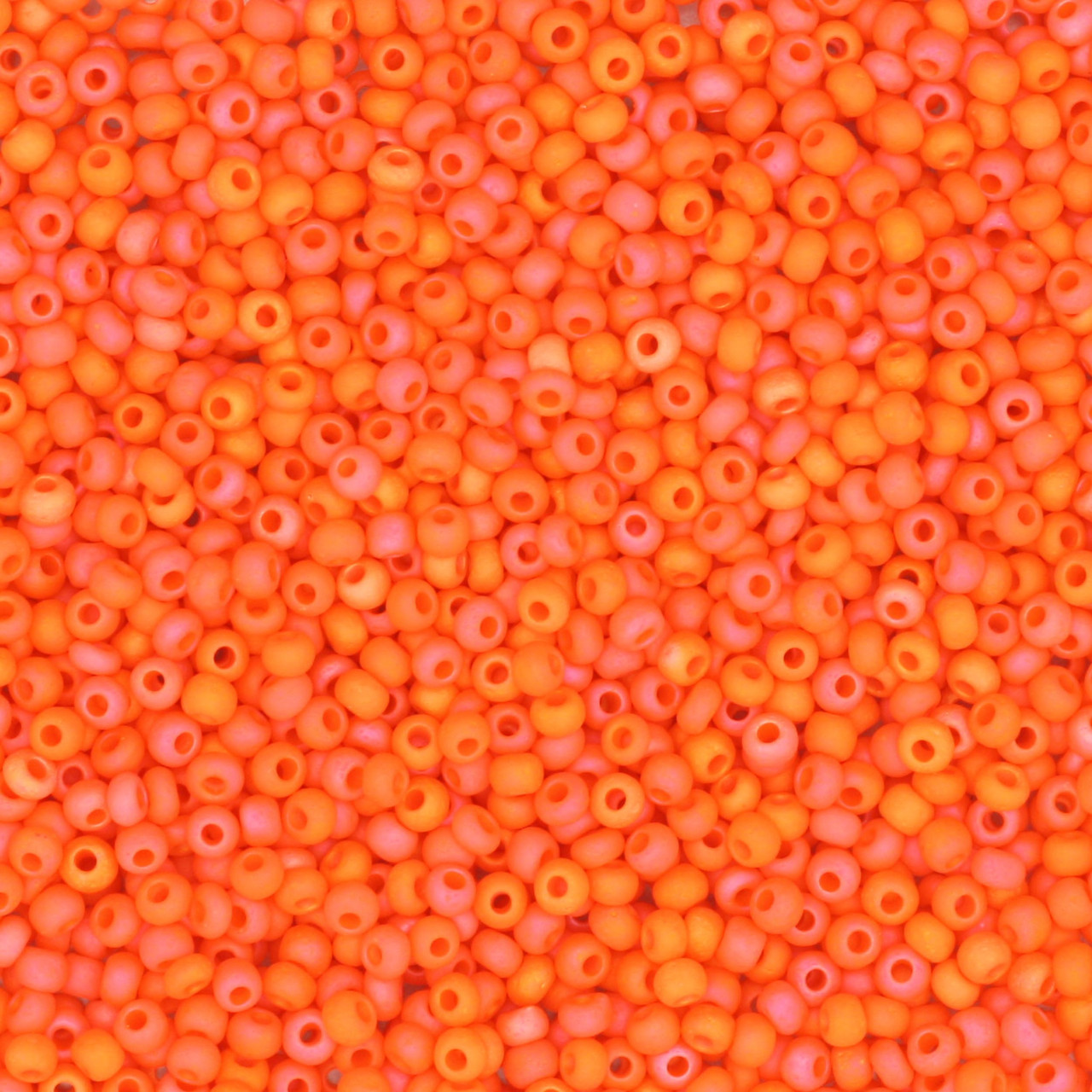 11/0 Czech Glass Seed Beads Matte Orange