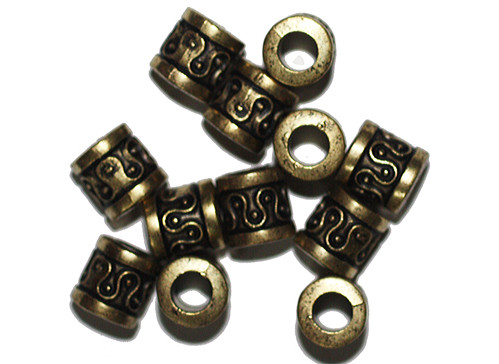 8x6mm Pillar Gold Metalized Plastic Beads Pk/12
