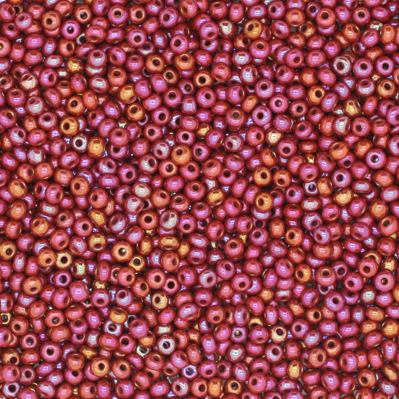 11/0 Czech Glass Seed Beads Opaque Rainbow Burgundy Wine